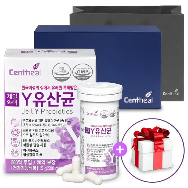 쎈트힐 1+1 제일와이 Y유산균 (한국 여성 질유래 특허 유산균-선물포장) 30캡슐, 1개