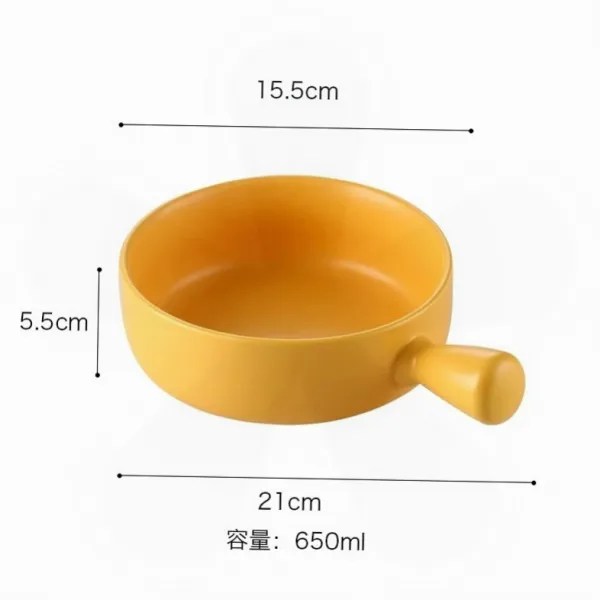 큐트 하나 식사 이쁜 인싸템 줄기 밥 전용 있음 그릇을 깨뜨리다 국공기 칸, K45 -손잡이다 솔리드 무지 엘로우