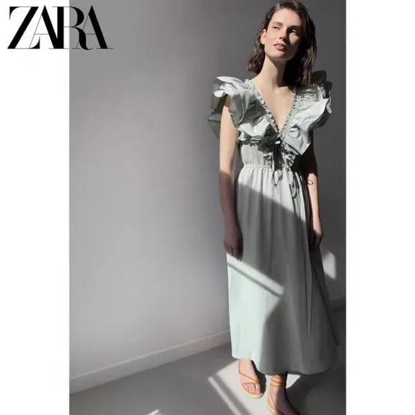 자라 2020 Zara 프릴 롱 원피스 0962 338