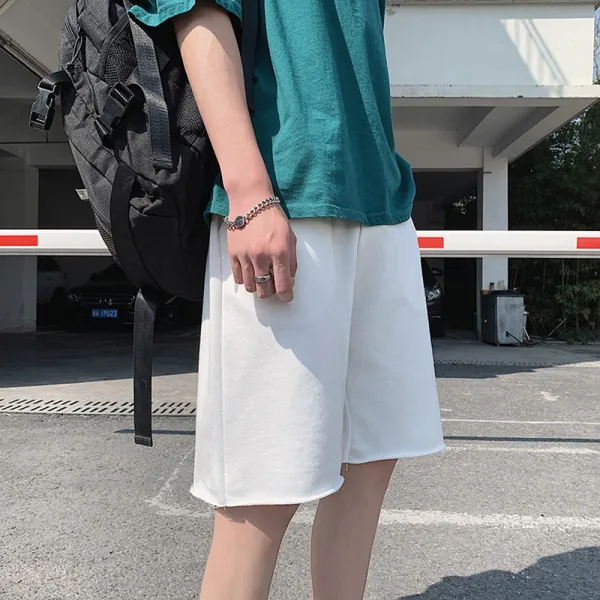 뉴타임즈 캐주얼바지 반바지 여름철 얇은 반바지 쿨한 남자 멋스런 5 부 캐주얼 팬츠 남성 일직통 트렌디한 백라인 트레이닝 팬츠 비치팬츠 QH55 A21