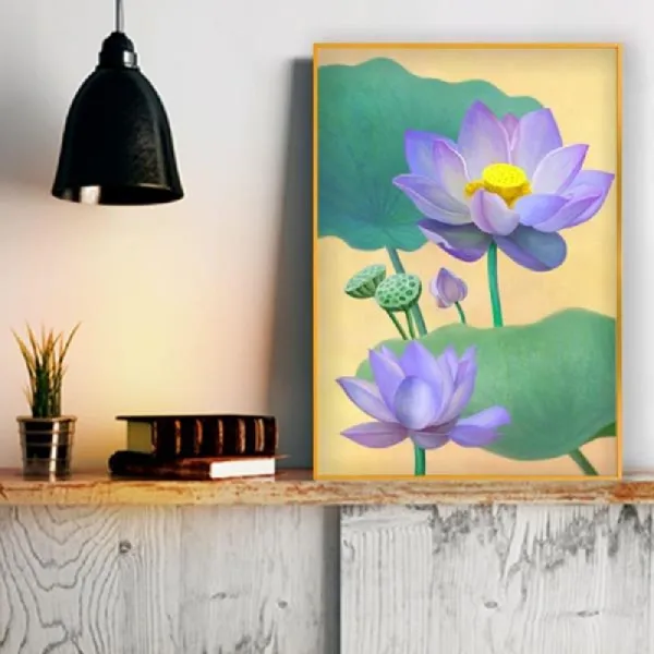 일음샵주_연꽃그림액자 풍수그림 돈들어오는 꽃그림 A2gdAL4 인테리어연꽃액자 연꽃그림 벽걸이연꽃그림액자 연꽃벽걸이액자 사진소품**em피, 령~*