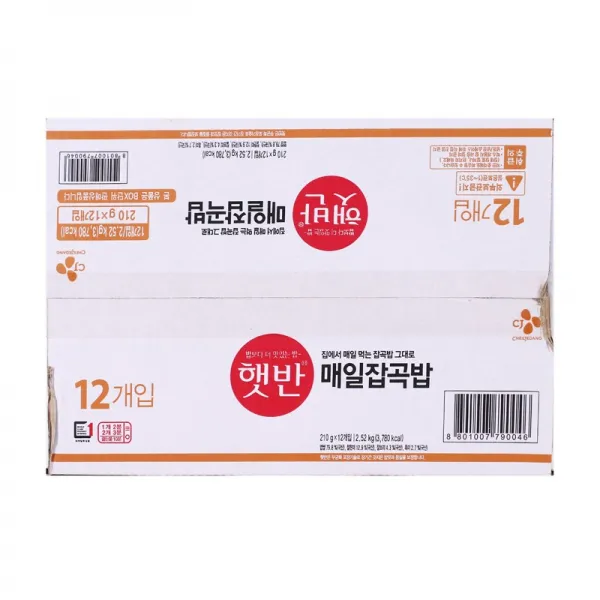 [메가마트] CJ 햇반 매일잡곡밥 210g*12, 1개