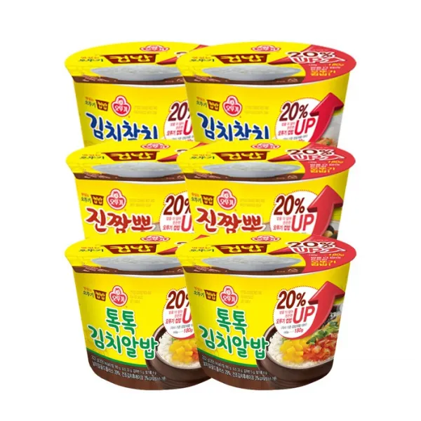 오뚜기 컵밥 증량20%업 3가지맛 2개씩 6개세트 골라담기 (김치찌개 미역국 제육덮밥 낙지덮밥 춘천닭갈비 뚝불 오삼불고기 김치참치 김치알밥 참치마요 진짬뽕밥 황태해장국)