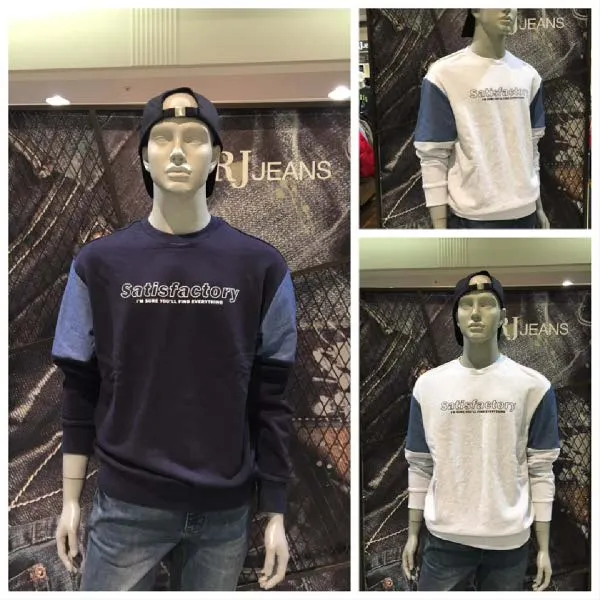 [현대백화점]J.FRJ Jeans(에프알제이)A91M-TS091A 3단쮸리 소매 절개 배색 맨투맨　　