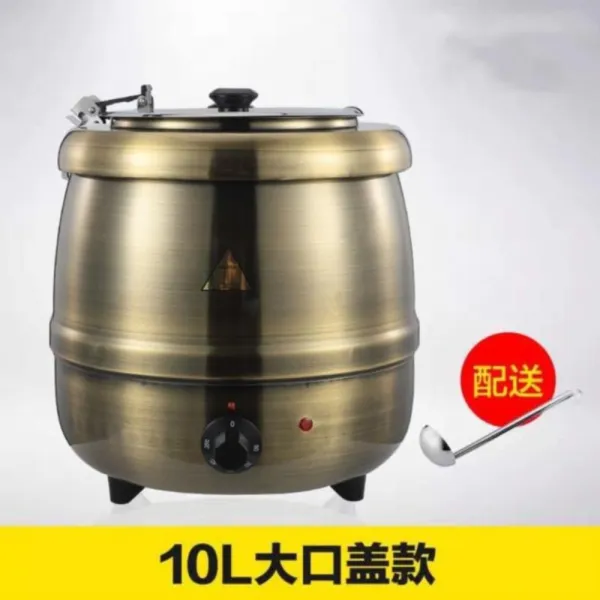 전기 히터 직통 음료 밥조리 호텔 뷔페 보온 식당 국솥 죽솥 수프 워머 챠핑디쉬, 10L청복색국솥(한정형)