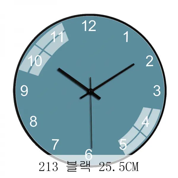 뉴타임즈14 벽시계 거실 순회색 벽걸이 시계 무음 XT06 A10, 213 블랙 25.5CM