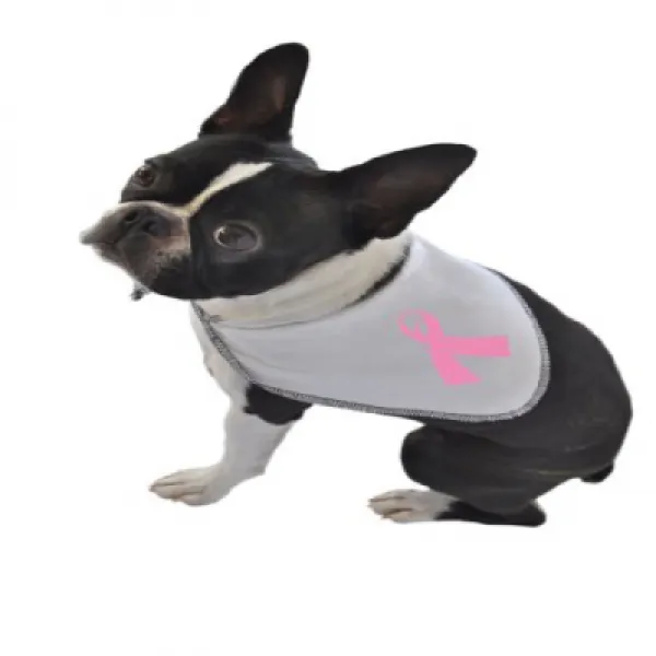 Ruff Ruff and Meow Doggie Bandana Cancer Ribbon White Small 멍청이 멍청이와 야옹 강아지 Bandano Cancer Ribbo, null세트