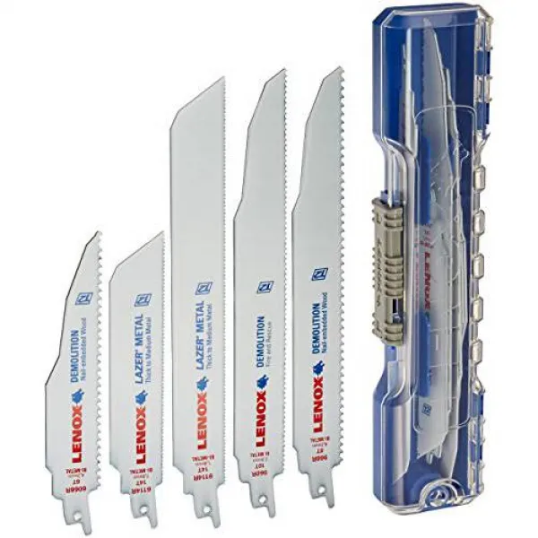 보너스 보관 케이스가있는 LENOX Tools 철거 왕복 톱 블레이드 키트 12 피