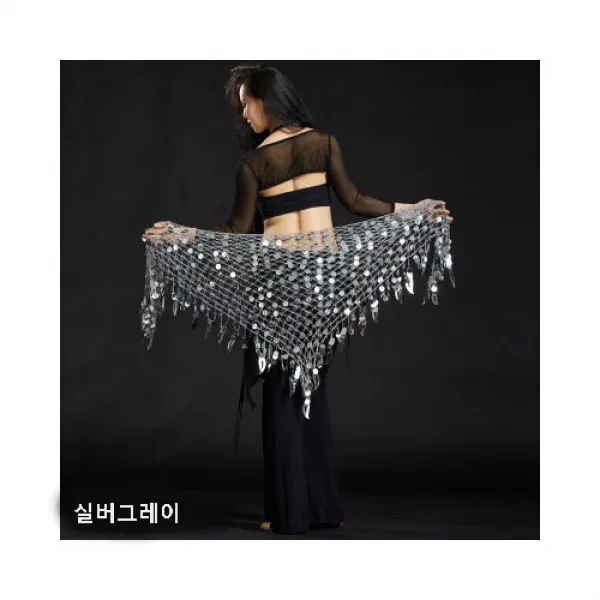시경 춤꾼 라틴 스팽클 밸리 힙스카프 PX19560, 실버그레이
