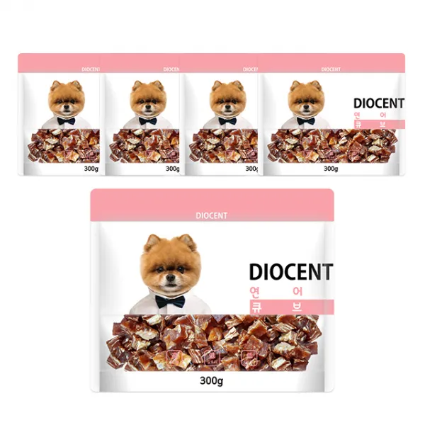 디오센트 원재료100% 안전한간식 300g14종 강아지간식, 1set, 11_연어 큐브 300g5EA