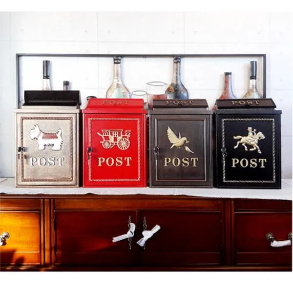 쇼핑아트 포스트벽걸이우체통 행복빨강우체통 빨강우체통 우체통 편지보관함 우편배달통 보석함, 말