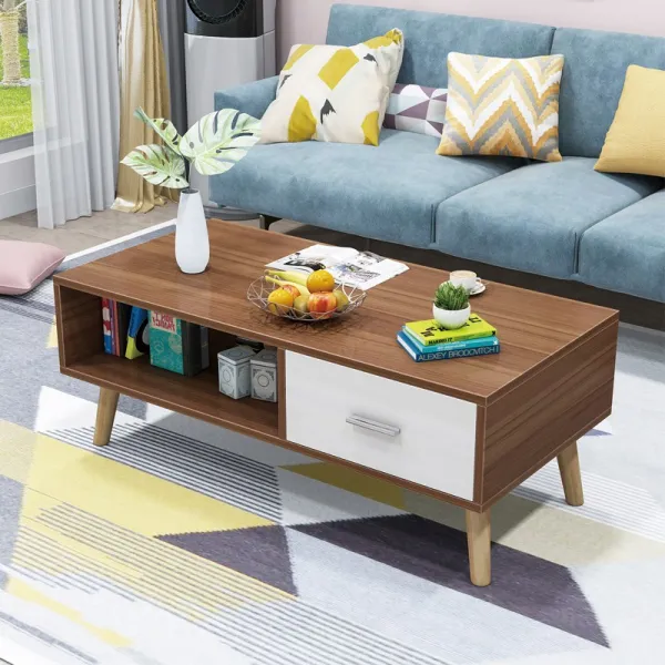 거실테이블 북유럽스타일의 티테이블 테이블거실 가정용 심플 모던 국다용도 원목 소형 작은책상 C03 직사각형 120넓이 60협곡 테 뽑아쓰는