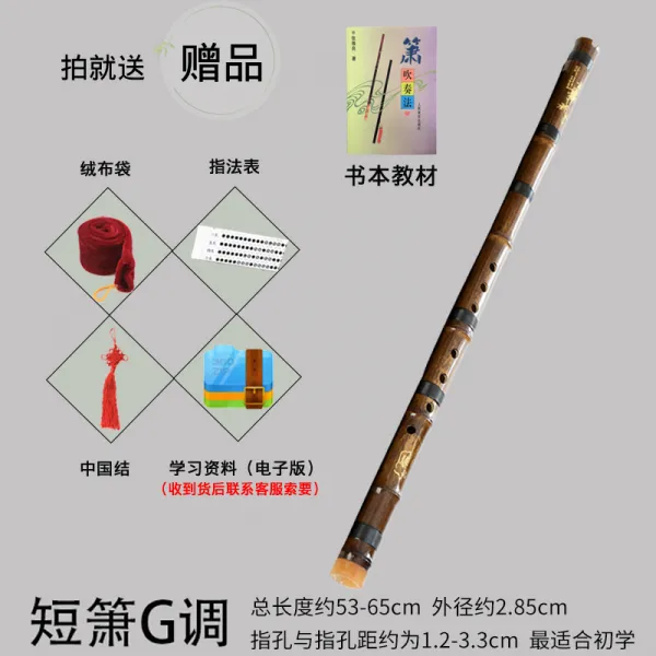 단소 악기 초보자 G조/F전문적인 오죽 퉁소 대중 학생 성인 입문, T14-960단소 원목색 G조+책