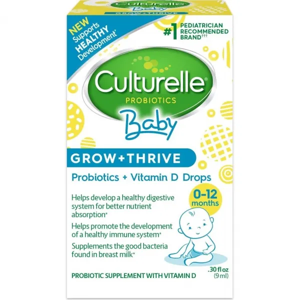 Culturelle 컬쳐렐 아기 성장 + 번성 프로바이오틱스 비타민 D 드롭스 9ml, 1개