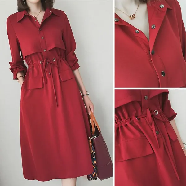 밴티지 여성 빅사이즈 긴팔 롱원피스c1735