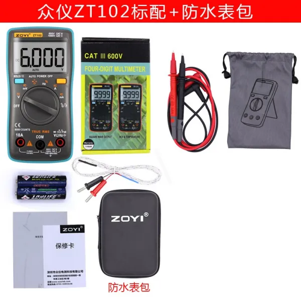 소형 멀티 초정밀 고정밀 메타기 가전 수리 미터기 Zt102 표준 + 방수 시계 가방