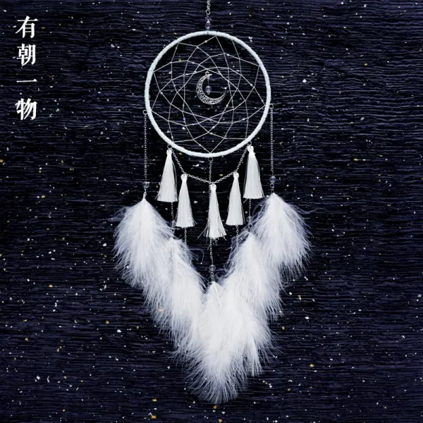 어반30 드림캐쳐 썬캐쳐 DIY /손작인디언 드림걸즈 핸드메이드, 바람잡이로 달잡이-흰색(완제품 무등)