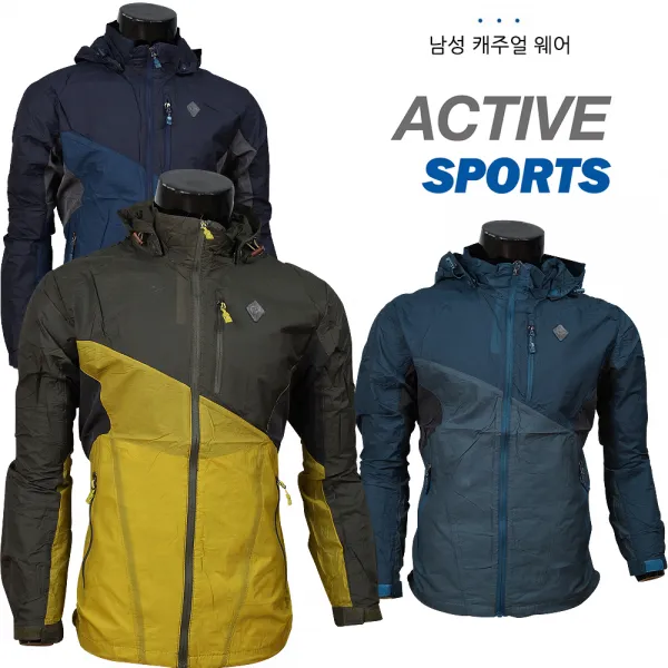 러블리비 남성 Robe 배색 와샤 바람막이 등산자켓