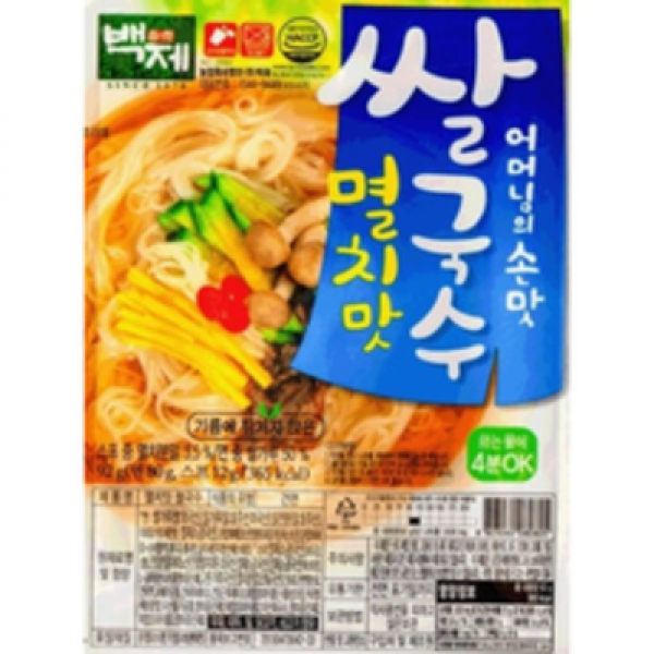 백제 어머님의 손맛 멸치맛 쌀국수, 94g, 30개입
