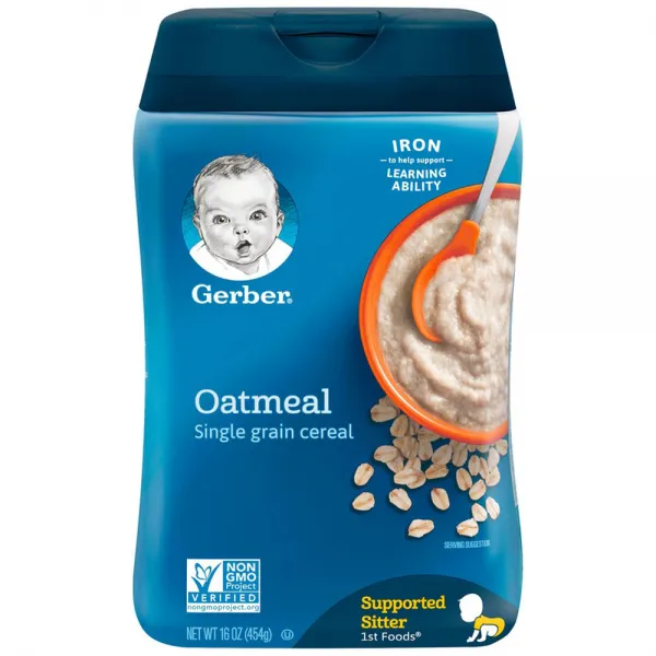 거버 싱글 그레인 시리얼 분말이유식 454g, 1개, 오트밀(Oatmeal)
