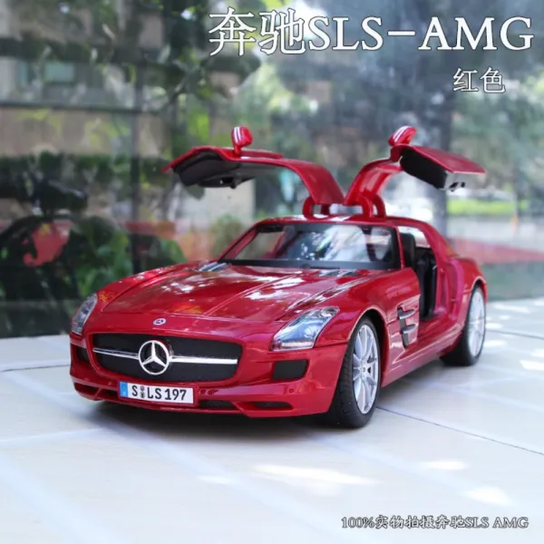 1대18 메르세데스 벤츠 AMG GT 합금 다이캐스트 자동차모형 피규어 선물 9종색상, 메르세데스 벤츠 SLS AMG 레드