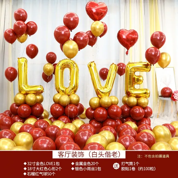 commalee commalee 풍선 신혼집 꾸미기 세트 결혼 신혼집 거실 망홍풍선 꾸미기 남측 아이디어 침실 결혼-14783, 단일옵션, 옵션15