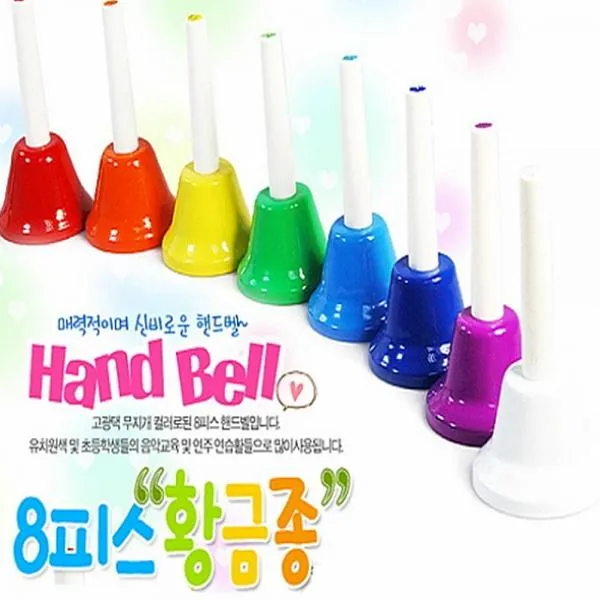 패션윙 슈바슈바 핸드벨 8음 황금벨 목재일자형