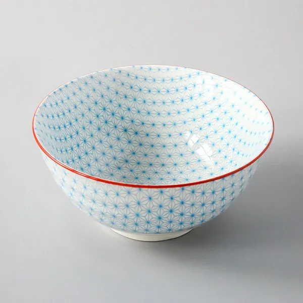 DIPYLON 일본풍 레스토랑식기 일본식 화풍가용 크리에이티브 호텔 라지 죽그릇 도자기 대접, 푸른 만신창이 8인치