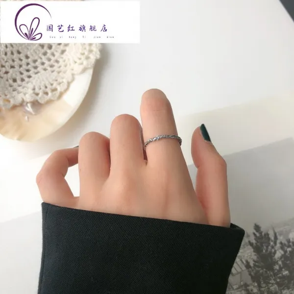 제이앤로미오닷컴 반지 925 실버 줄기 마른 나뭇가지 링 INS 보이핏 볼륨 디자이너 냉담 심플 단계