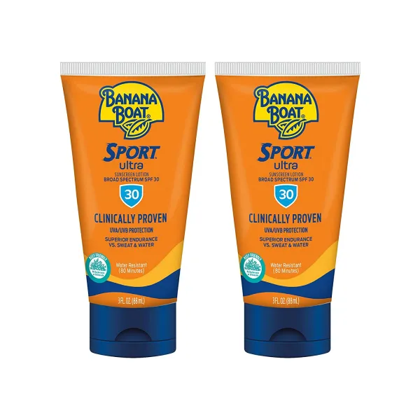바나나 보트 과격파 암초 우호적인 자외선 차단제 로션 넓은 스펙트럼 spf 30일 tsa 승인된 스포츠 3 온스 (팩 의 2) 6 액량 오즈, 2oz|Sport