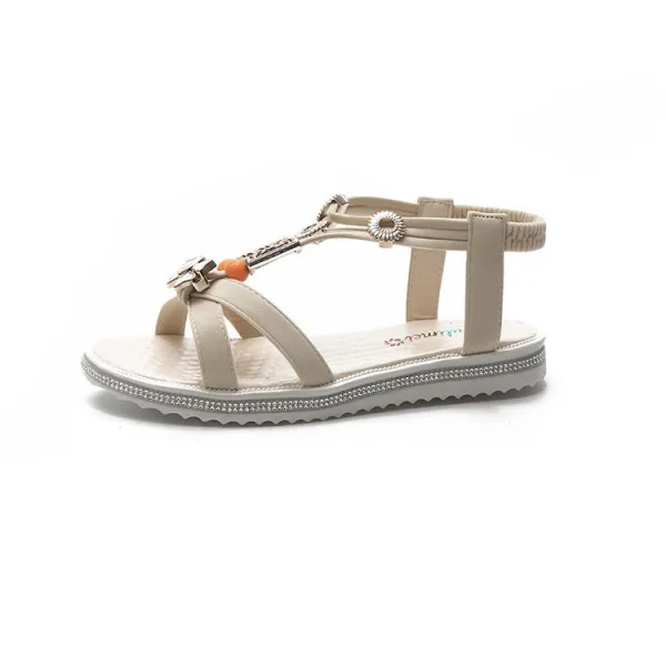 Summer New Sandals 암컷 로마 아파트 및 여성 신발이 아닌 여성 신발 노선 노출 대외 무역 여성 샌들