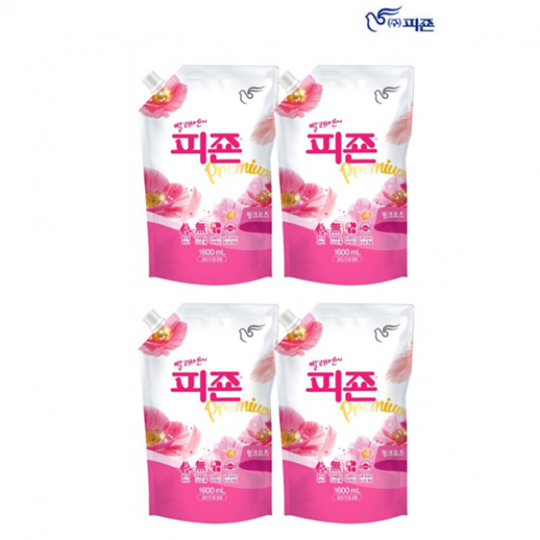 호호몰 빨래엔~~피죤리필형 핑크로즈 1.6리터X2개 ~화사하고 로맨틱한 향기, 2set