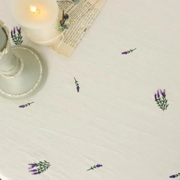 [바보사랑]라벤더자수 테이블보직6인용 130x210, 1개, 단일색상