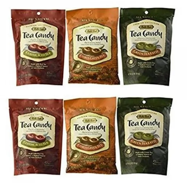 Bali's Best 발리 최고의 발리스 모듬 티 캔디 5.3 오즈 가방팩 6개 Balis Assorted Tea Candies Oz. Bag Pack of 6, 단일상품
