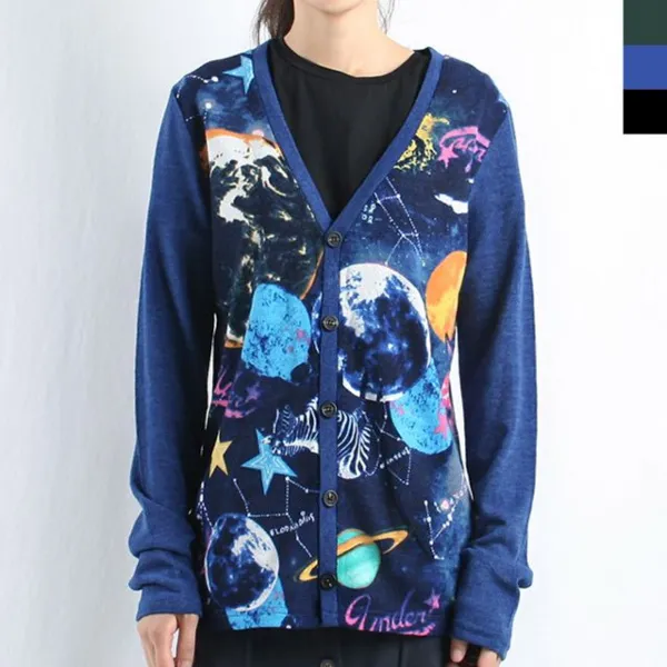 버킷몰 여자 그래픽 가디건 가을 겨울 가디건 자켓여성가을가디건 여성니트가디건 루즈핏가디건 롱가디건여성 여성가을니트 여성가을옷 여성가을원피스 여성가을자켓 니트원피스