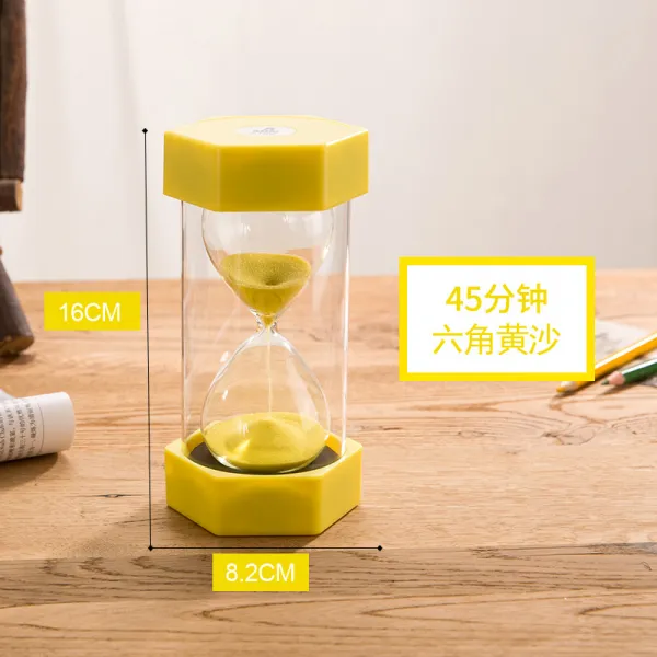 51 60분 모래시계 453 402 304 20 155 10 반 낙오방지, 45분 육각 엘로 모래 큰사이즈 라지
