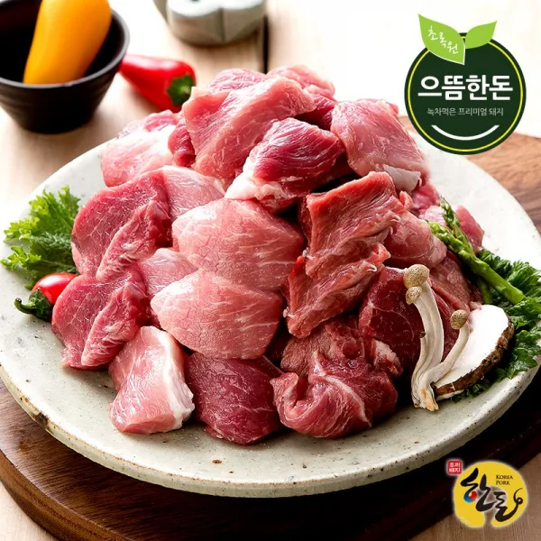 으뜸한돈 국내산 냉장 찌개용 돼지고기, 1kg, 단품