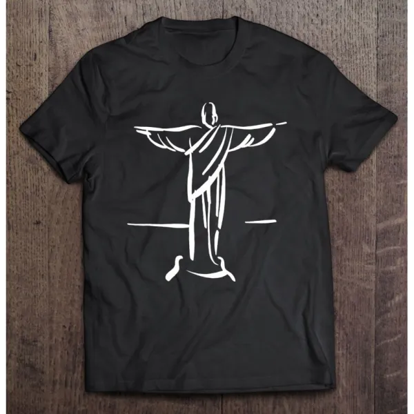 리오 데 자네이로 브라질 그리스도 구속자 t-셔츠 애니메이션 tshirt t 셔츠 남성용 t-셔츠 남성용 t-셔츠 남성 의류 의류 남성
