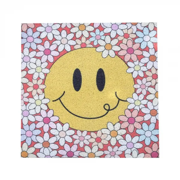 스마일 베란다코일매트 어서오세요 현관깔판 출입문발판, 1개, A + 140CM×140CM