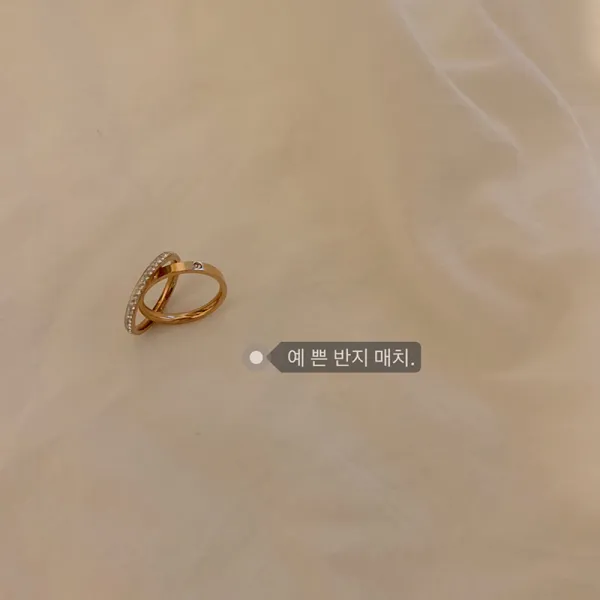 소지 반지 여성 패션 개성 투톤 끼다 끼다 검지 고급지다 심플하다 차가운 바람 팔찌