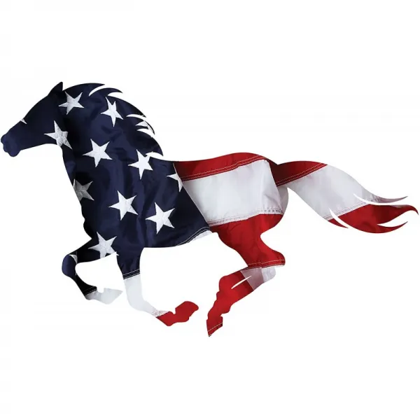 Next Innovations Allegiance Running Horse 25 X 10 금속 벽 예술 멀티 컬러 애국심 미국 제 파우더 코 단일상품