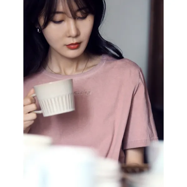 CHINA 라운드넥반팔티 독상 직조 정직함 더러워지다 고밀면 6731082N2260728394