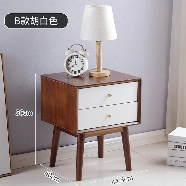 협탁 침대 원목 북유럽스타일의 심플 모던 통 원목색 40cm45cm넓은 경제형, C09-B마구잡이 화이트(옵션선택없을경우 나무손잡이)44.5cm