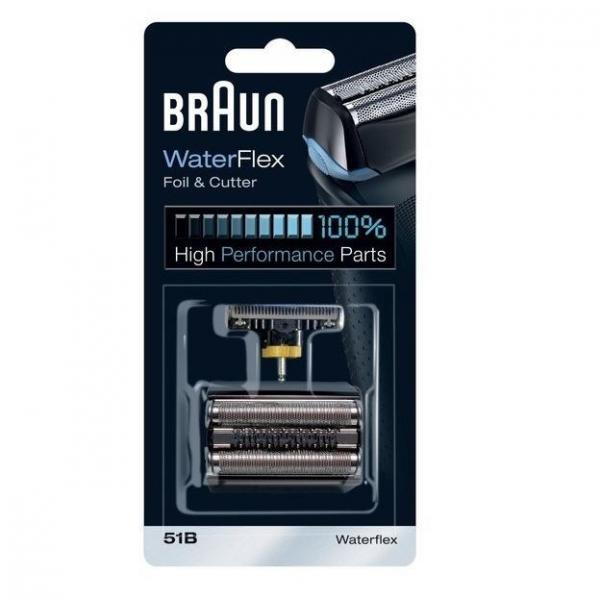 브라운 WaterFlex Foil & Cutter 51B 면도망, 51B+청소솔+CCR2 세정액, 블랙