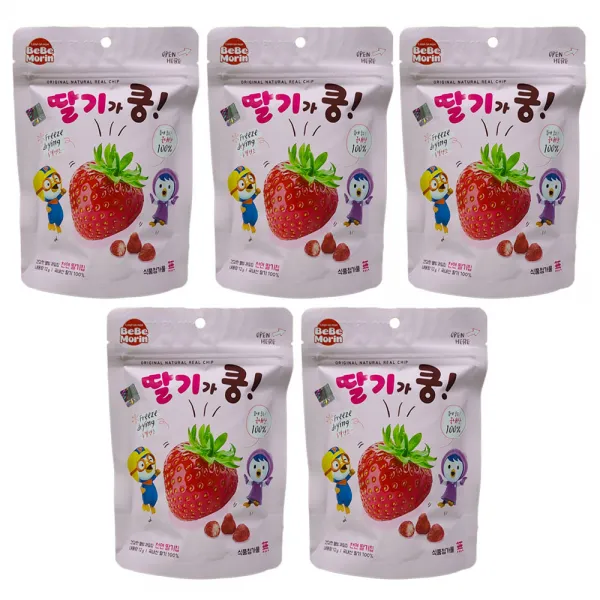 천연 딸기칩 100% 뽀로로 딸기가쿵, 5개