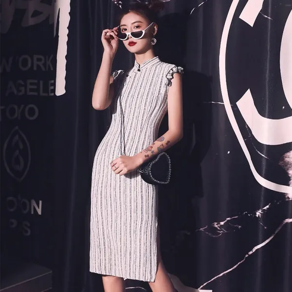 빈티지 개량형 치파오 중국풍 작은 키의 데일리 젊은 소녀 2020 미디 원피스 0518XXC1652