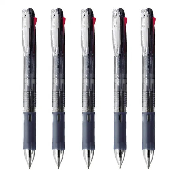 제브라 클립온 3색 볼펜 흑색 바디 0.7mm 5개, 흑+청+적 3색