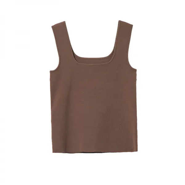 지안상사 검정나시 A베리 꽃자수원 번 프렌치시크 Chic 심플 사각 구 기초 타입 슬림 런닝 봄 여름