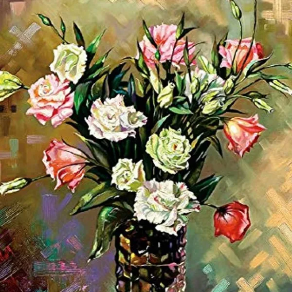 Moruska 직소 퍼즐 성인을위한 1000 조각 성인을위한 도전적인 나무 퍼즐 1000 Piece Art Puzzle-꽃병 퍼즐의 꽃