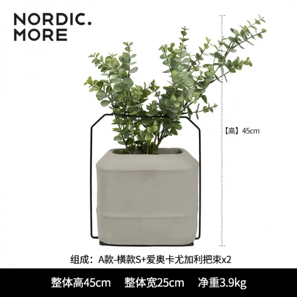 인테리어 노르드 냇물 기 거실 소프트 시멘트 스틴 말린 꽃병, N